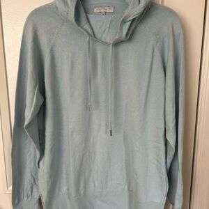 Anatomie Light Blue Cowl Neck Hoodie Sweater, Size M